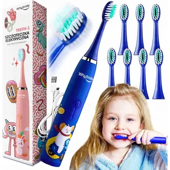 Elektrický zubní kartáček Sonický Kartáček PRO DĚTI Elektrický na zuby MEDVÍDEK + 8 Náhradních hlavic