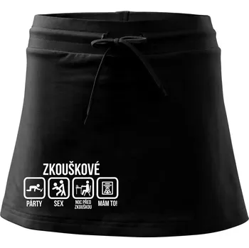 Dámská sukně Zkouškové - Sportovní sukně - two in one - L ( Černá )