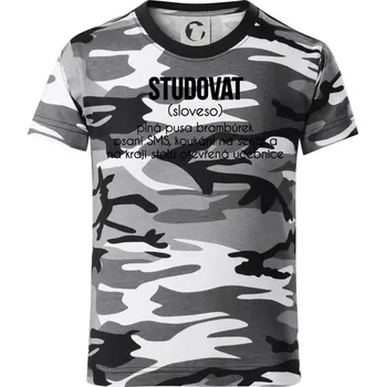 Chlapecké tričko Studovat - Dětské maskáčové triko - 134 cm/8 let ( Šedý maskáč )