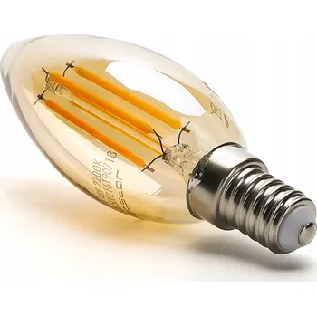 Žárovka Žárovka svíčka FILAMENT C35 E14 8W 2200K 880lm AMBER (Jantarová)