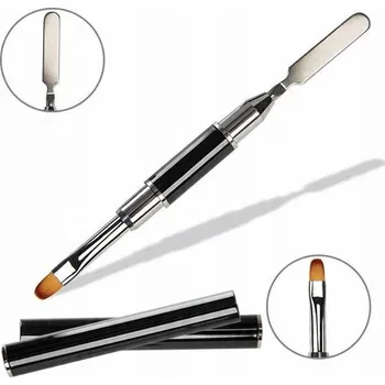 Kosmetický štětec EM Nail Štětec na Poly gel se špachtlí – zaoblený, oboustranný