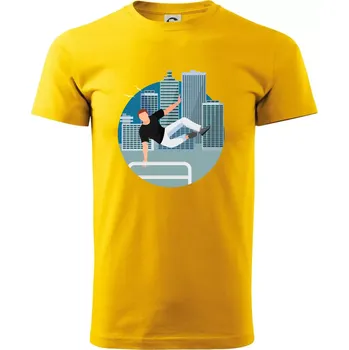 Parkour ve městě - Triko extra velké (5-8XL) - 8XL ( Žlutá )