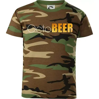 Chlapecké tričko Pivní měsíce - octoBEER - Dětské maskáčové triko - 146 cm/10 let ( Hnědý maskáč )