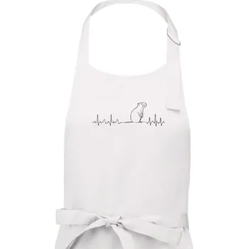 Kuchyňská zástěra EKG křivka kapybara - Pánská zástěra na vaření - Univerzální velikost ( Bílá )