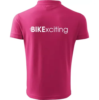 Pánská košile Bike nápisy Bikexciting - Polokošile pánská Pique Polo 203 - 5XL ( Purpurová )