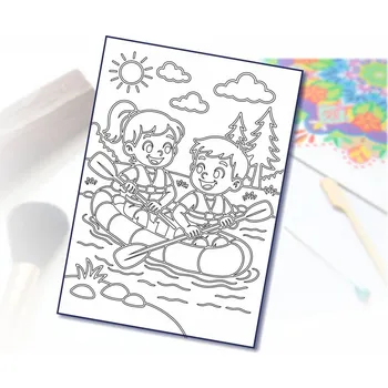 kreativní sada Radost v písku Šablona na pískování děti na člunu Varianta: A2 (420 x 594 mm)