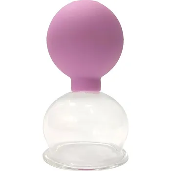 Baňkování Skleněná vakuová bublina s gumovou perlou Acus Med 5cm fialová