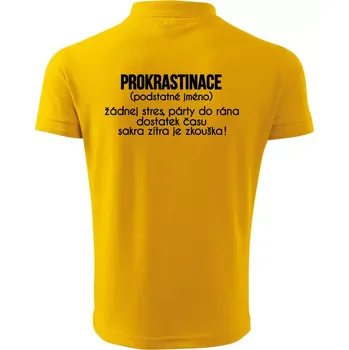 Pánská košile Prokrastinace - TEXT - Polokošile pánská Pique Polo 203 - L ( Žlutá )