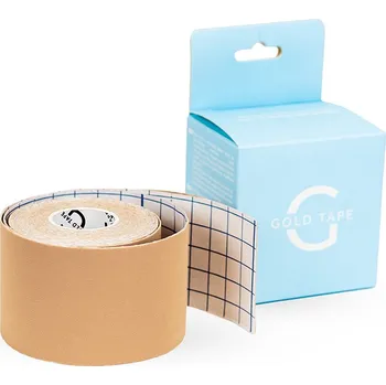 Tejpovací páska Kiesiotapingové pásky 4 směry Zlatá kineziologická páska (5 cm x 5 m)