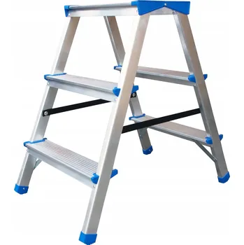 Žebřík ŽEBŘÍK, HLINÍKOVÁ SKLÁDACÍ STOLIČKA 67CM 2 SCHŮDKY + PLOŠINA