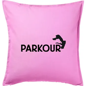 Polštář Parkour - salto - Polštář 50x50 - 50x50 - Pouze potah ( Růžová )