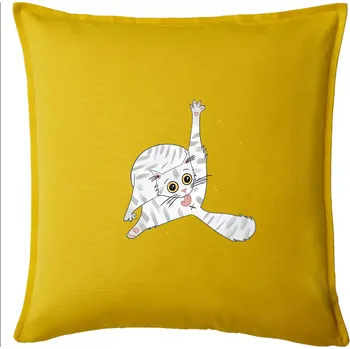 Polštář Kočka čistotná (studio-arte.cz) - Polštář 50x50 - 50x50 - Pouze potah ( Žlutá )