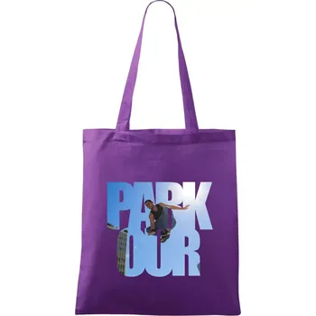 Parkour nápis nebe - Taška bavlněná - 42 x 38 cm ( Fialová )