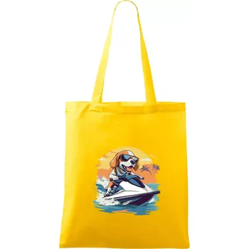 Bígl na vodním skútru - Taška bavlněná - 42 x 38 cm ( Žlutá )