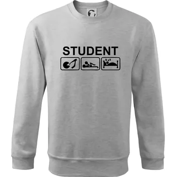 Pánská mikina Pít užívat spát - student - Mikina Essential pánská - XL ( Světlešedý Melír )