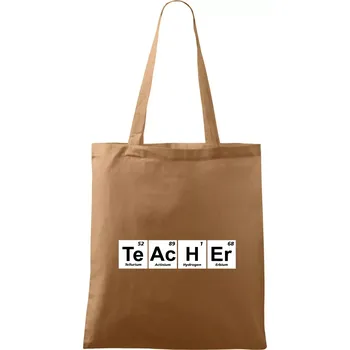 Nákupní taška Periodická tabulka - Teacher - Taška bavlněná - 42 x 38 cm ( Cappuccino )