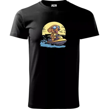 Jezevčík na vodním skútru - Triko extra velké (5-8XL) - 6XL ( Černá )