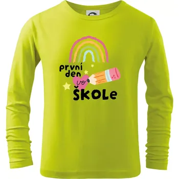 Dětská móda První den ve škole - Triko dětské Long Sleeve - 158 cm/12 let ( Limetková )