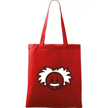 Nákupní taška Albert Einstein - Taška bavlněná - 42 x 38 cm ( Červená )