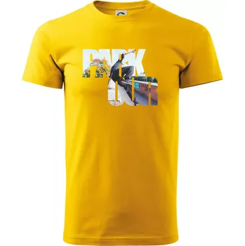 Pánské tričko Parkour nápis ve městě - Triko extra velké (5-8XL) - 6XL ( Žlutá )