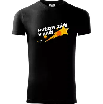 Pánské tričko Hvězdy září v září - Viper FIT - Pánské zůžené tričko - M ( Černá )