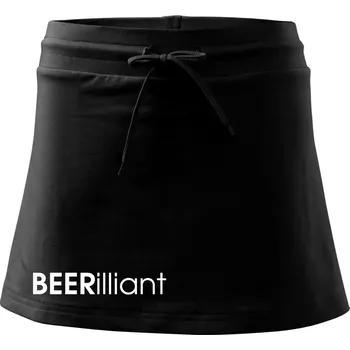 Dámská sukně Pivní nápisy BEERrilliant - Sportovní sukně - two in one - S ( Černá )