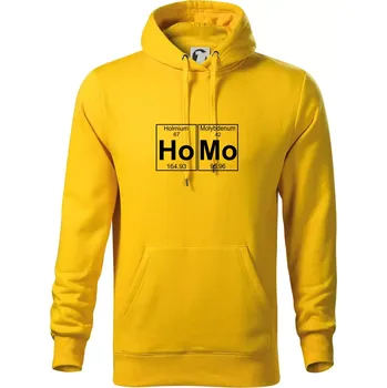 Pánská mikina Homo - periodická tabulka - Mikina pánská Cape s kapucí - 3XL ( Žlutá )