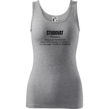 Dámské oblečení Studovat - Dámské tílko - L ( Tmavě šedý melír )