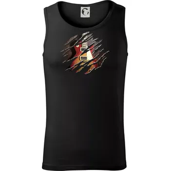 Roztržené triko - kytara elektrická dřevěná - Tílko pánské Core - 2XL ( Černá )