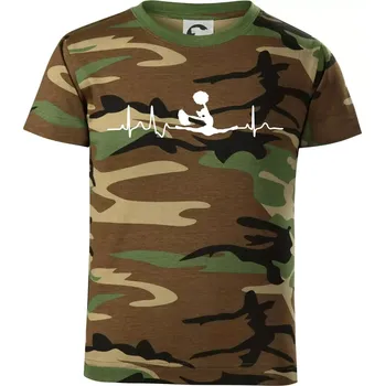 Chlapecké tričko EKG roztleskávačka roznožka - Dětské maskáčové triko - 104-110cm / 3-4 roky ( Hnědý maskáč )