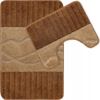 Koupelnová předložka KOUPELNOVÉ PŘEDLOŽKY SADA 2 KS PROTISKLUZOVÉ HNĚDÁ BÉŽOVÁ VELKÁ KOUPELNOVÁ ROHOŽKA