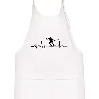 Kuchyňská zástěra EKG vodní lyžování - Dětská zástěra na vaření - Univerzální velikost ( Bílá )