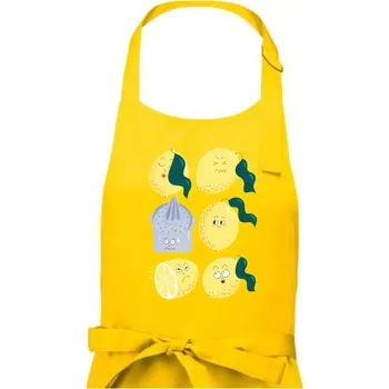 Kuchyňská zástěra Citroni kreslení (studio-arte.cz) - Dámská zástěra na vaření - Univerzální velikost ( Žlutá )