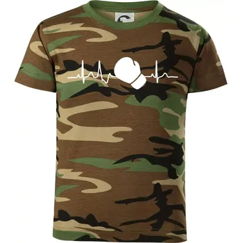 Chlapecké tričko EKG box rukavice - Dětské maskáčové triko - 134 cm/8 let ( Hnědý maskáč )