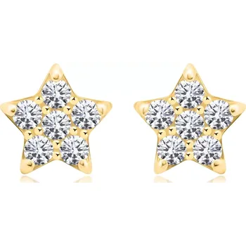 Náušnice Náušnice ze 14K zlata ve tvaru hvězdy s čirými zirkony