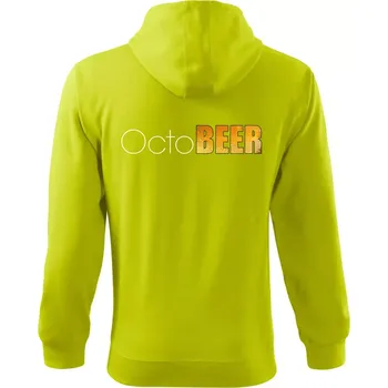 Pánská móda Pivní měsíce - octoBEER - Mikina s kapucí na zip trendy zipper - M ( Limetková )