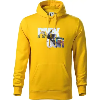 Pánská mikina Parkour nápis ve městě - Mikina pánská Cape s kapucí - 2XL ( Žlutá )