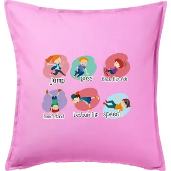 Polštář Parkour moves - Polštář 50x50 - 50x50 - Pouze potah ( Růžová )