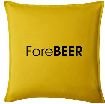Polštář Pivní nápisy ForeBEER - Polštář 50x50 - 50x50 - Pouze potah ( Žlutá )