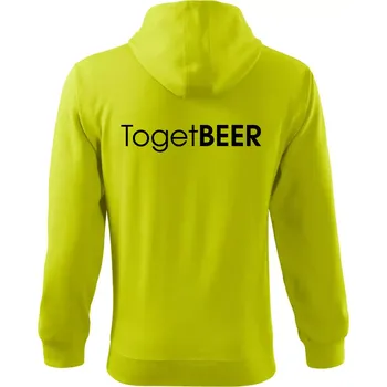 Pánská mikina Pivní nápisy TogetBEER - Mikina s kapucí na zip trendy zipper - XL ( Limetková )