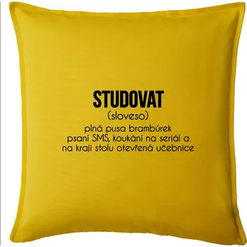Polštář Studovat - Polštář 50x50 - 50x50 - Pouze potah ( Žlutá )