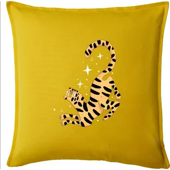 Polštář Tygr s hvězdami (studio-arte.cz) - Polštář 50x50 - 50x50 - Pouze potah ( Žlutá )