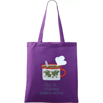 čaj je vždycky dobrý nápad (studio-arte.cz) - Taška bavlněná - 42 x 38 cm ( Fialová )