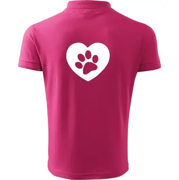 Pánská košile Tlapka v srdci - Polokošile pánská Pique Polo 203 - 2XL ( Purpurová )