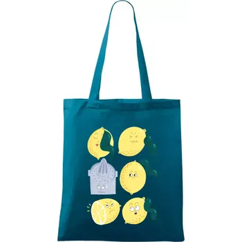 Citroni kreslení (studio-arte.cz) - Taška bavlněná - 42 x 38 cm ( Petrolejová )