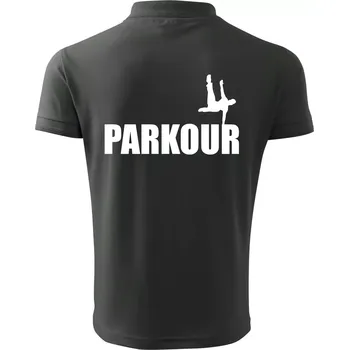 Pánská košile Parkour - na jedné ruce - Polokošile pánská Pique Polo 203 - 4XL ( Tmavá břidlice (šedá se zeleným nádechem) )