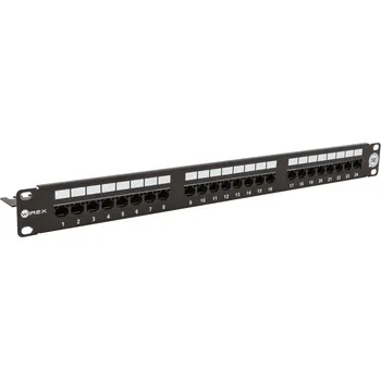 Serverovna WIREX 19" Patch panel CAT5E UTP 24xRJ45 1U s vyvazovací lištou