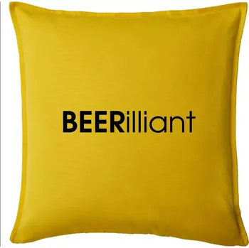 Polštář Pivní nápisy BEERrilliant - Polštář 50x50 - 50x50 - Pouze potah ( Žlutá )