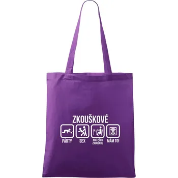 Zkouškové - Taška bavlněná - 42 x 38 cm ( Fialová )