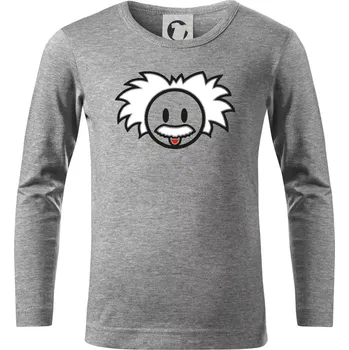 Chlapecké tričko Albert Einstein - Triko dětské Long Sleeve - 122 cm/6 let ( Tmavě šedý melír )